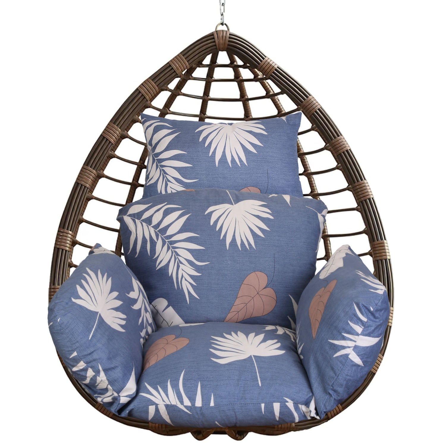 1Pc Egg Chair Cushion Hanging Basket Seat Cushion Thicken Soft Egg Swing Chair Pad Hanging Egg Chair Cushion With Headrest