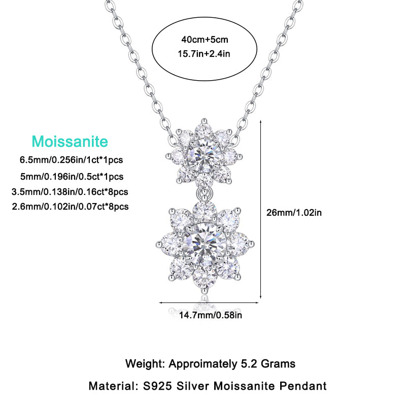 Sunshine Flower Language - A Fashionable And Trendy Necklace Pendant Set With Top-quality Moissanite S925 Silver And Platinum Plating Can Be Tested With A Diamond Pen