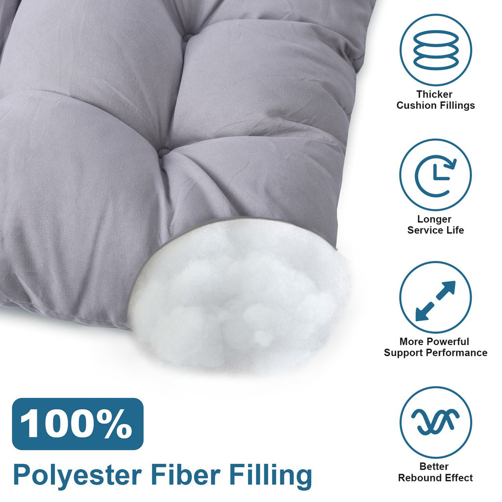 2Pcs Waterproof Rocking Chair Cushion Upper And Lower Back And Seat Sets With Non-Slip Ties Oxford Cloth Surface Polyester Filling Comfortable For Indoor Home Office Car