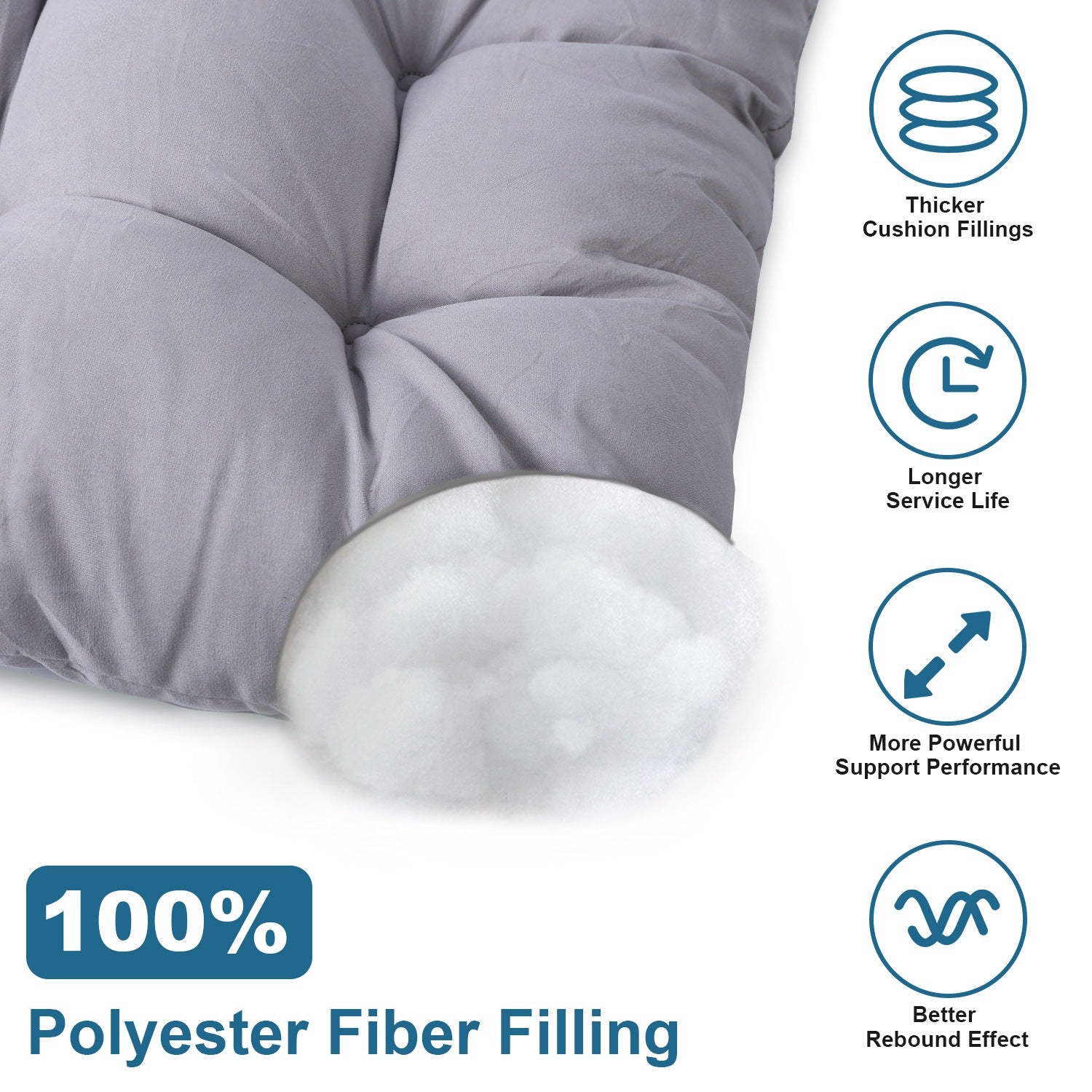 2Pcs Waterproof Rocking Chair Cushion Upper And Lower Back And Seat Sets With Non-Slip Ties Oxford Cloth Surface Polyester Filling Comfortable For Indoor Home Office Car