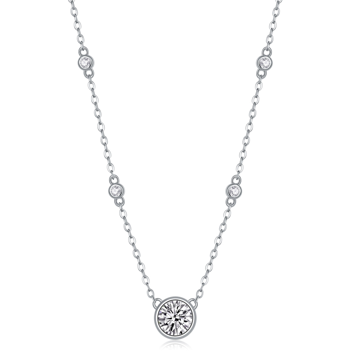 Natural Reverie - A Fashionable And Light Luxury Jewelry Pendant Necklace Set With Top-quality Moissanite, S925 Silver Plated Platinum