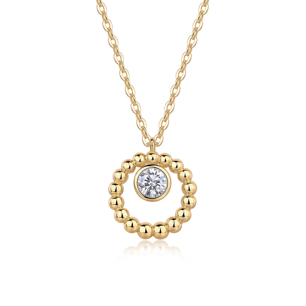 Moon Pearl - A Fashionable And Trendy Necklace Pendant Set With Top-quality Moissanite S925 Silver And Gold-plated. It Can Be Tested With A Diamond Pen