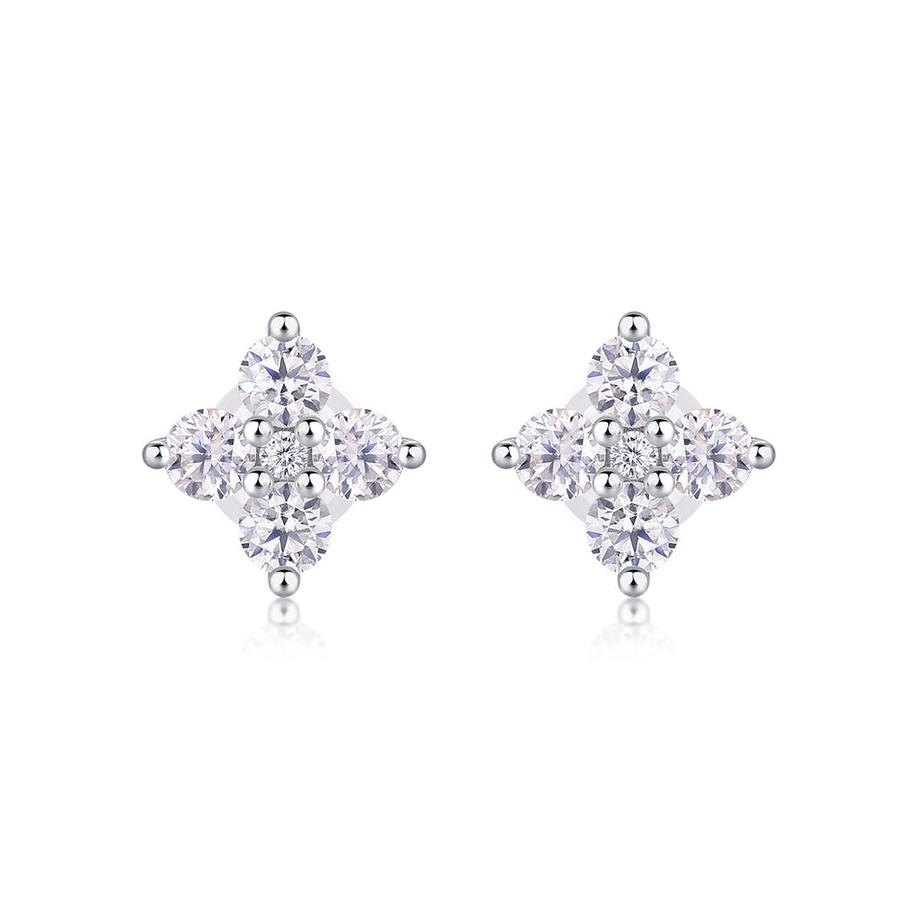 Sweetheart French - Earrings Set With Top-quality Moissanite S925, Silver And Platinum-plated Stud Earrings, A Fashionable And Trendy Accessory That Can Be Tested With A Diamond Pen