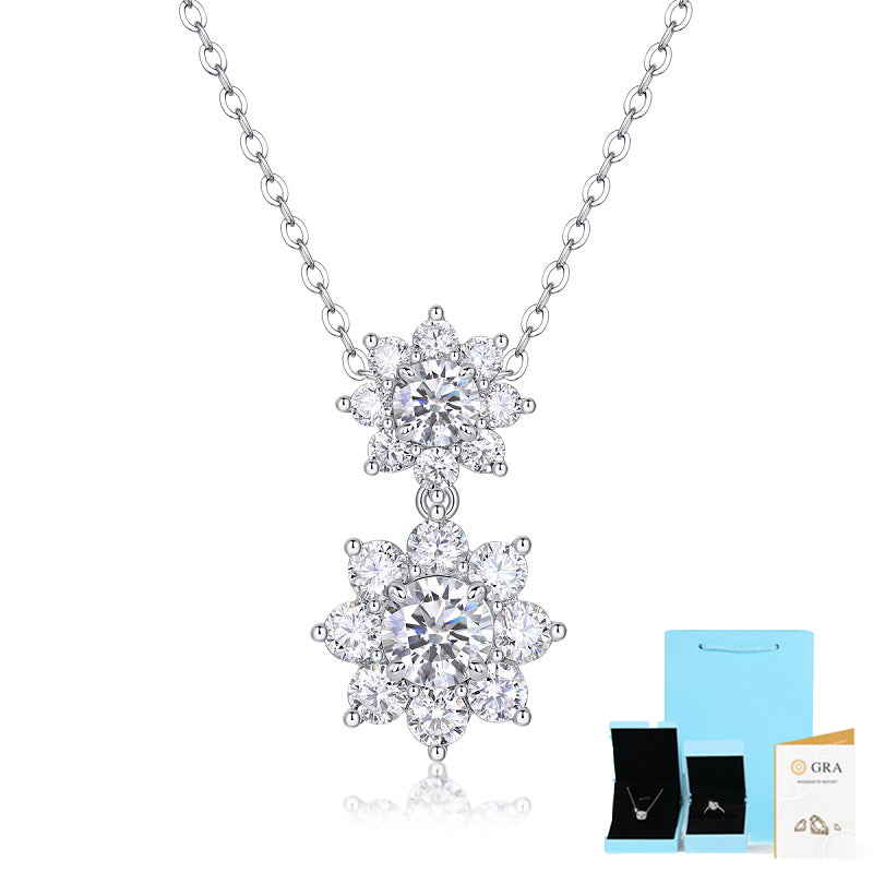 Sunshine Flower Language - A Fashionable And Trendy Necklace Pendant Set With Top-quality Moissanite S925 Silver And Platinum Plating Can Be Tested With A Diamond Pen