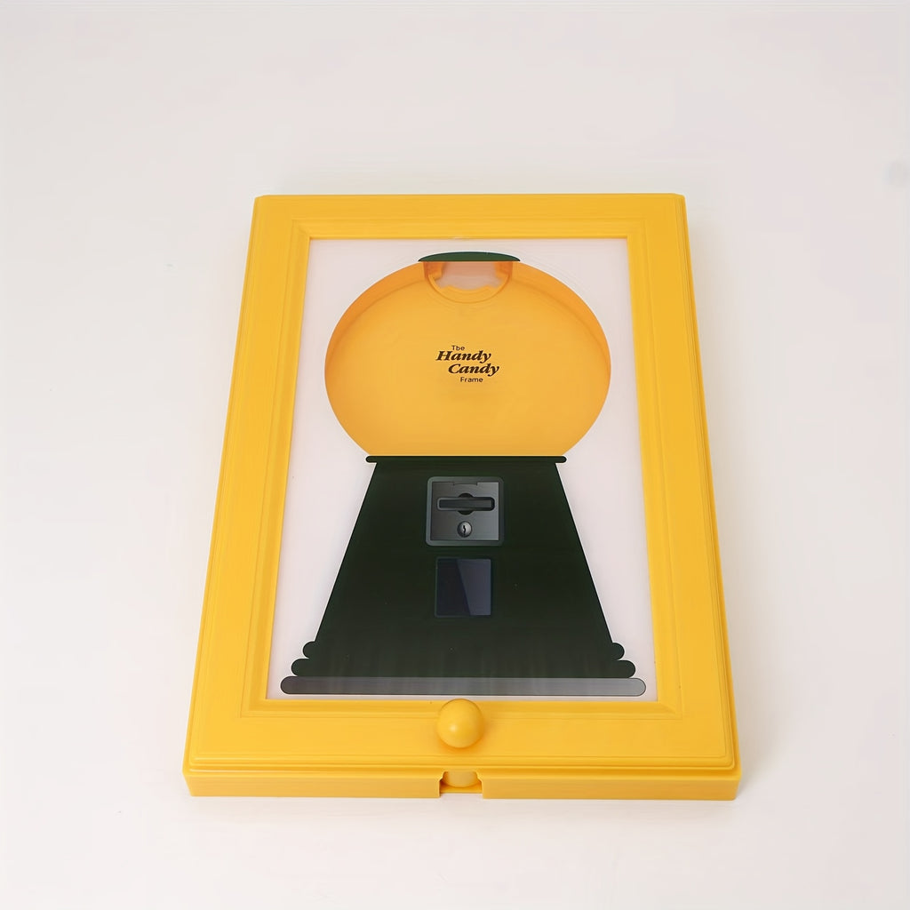 A Square Photo Frame Designed To Be Mounted On The Wall, Featuring A Candy Dispenser, Ideal For Displaying Pictures While Allowing Easy Access To Candies, Nuts, And Pet Treats.