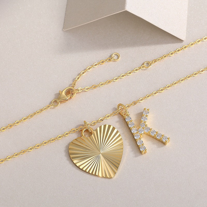 Heart Secret - A Fashionable And Trendy Necklace Pendant Set With Top-quality Moissanite S925 And Silver Plated With Gold Can Be Tested With A Diamond Pen