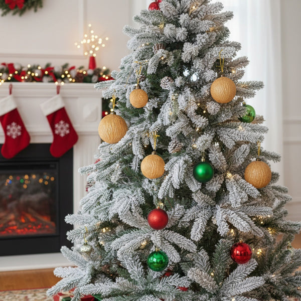 6PCS Set Glass Christmas Ball Ornaments Shimmering Hanging Decorations For Holiday Tree & Party Festive Xmas Decor FBA Shipment