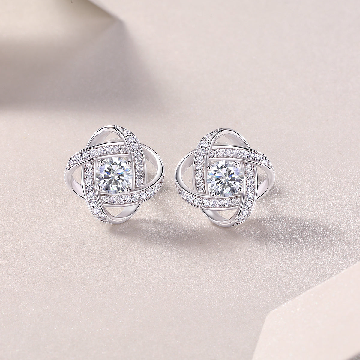 Hope Beam - Earrings Set With 0.5-carat Top-quality Moissanite S925 Silver And Platinum-plated Stud Earrings, A Fashionable And Trendy Accessory, Can Be Tested With A Diamond Pen