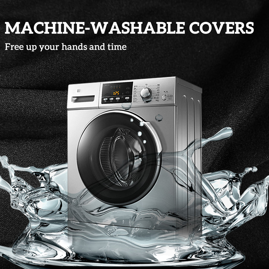 Patio Chair Cushions Set Of 4 Round Seat Cushions For Dining Bistro Chairs Machine Washable, 15 X 15 X 3, Black