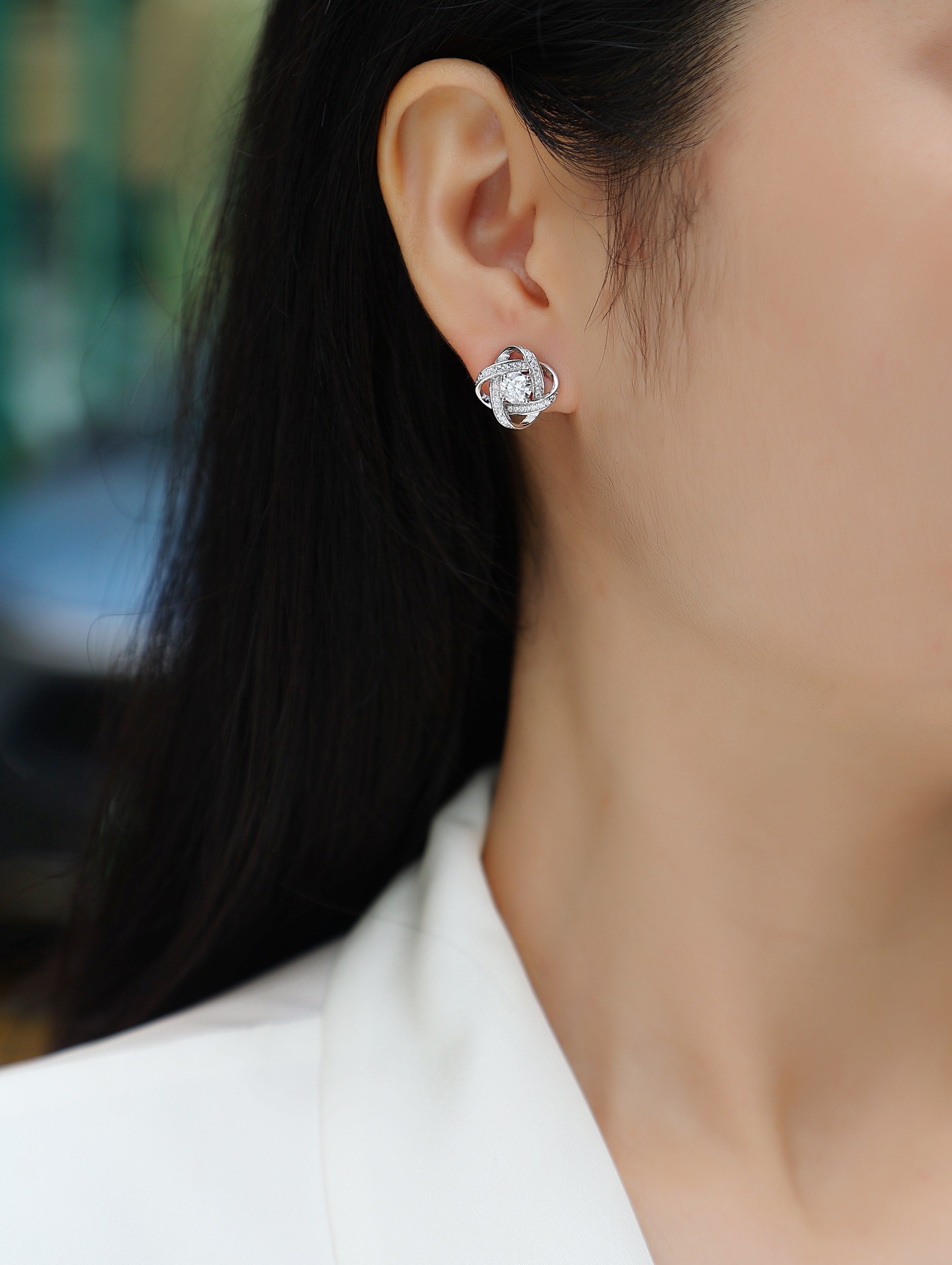 Hope Beam - Earrings Set With 0.5-carat Top-quality Moissanite S925 Silver And Platinum-plated Stud Earrings, A Fashionable And Trendy Accessory, Can Be Tested With A Diamond Pen