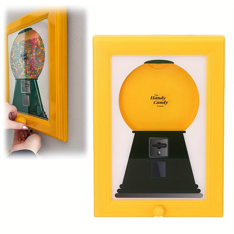 A Square Photo Frame Designed To Be Mounted On The Wall, Featuring A Candy Dispenser, Ideal For Displaying Pictures While Allowing Easy Access To Candies, Nuts, And Pet Treats.