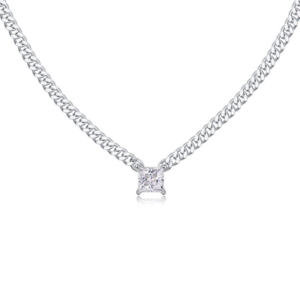 Flamboyant Style - A Fashionable And Trendy Necklace Pendant Set With Top-quality Moissanite S925 Silver And Platinum-plated Gold Can Be Tested With A Diamond Pen