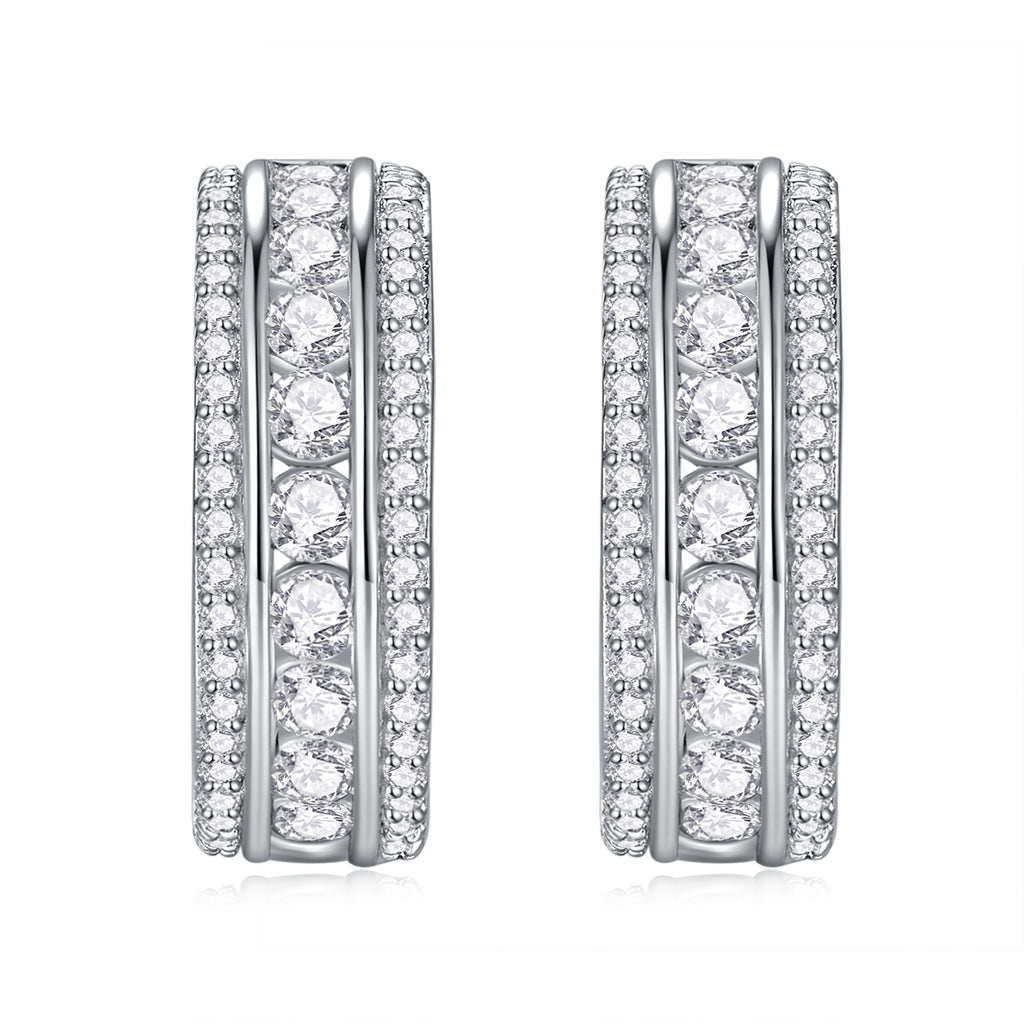 Flying All Over The Sky - Earrings Set With Top-quality Moissanite S925 Silver And Platinum-plated Stud Earrings Are Fashionable And Trendy Accessories That Can Be Tested With A Diamond Pen