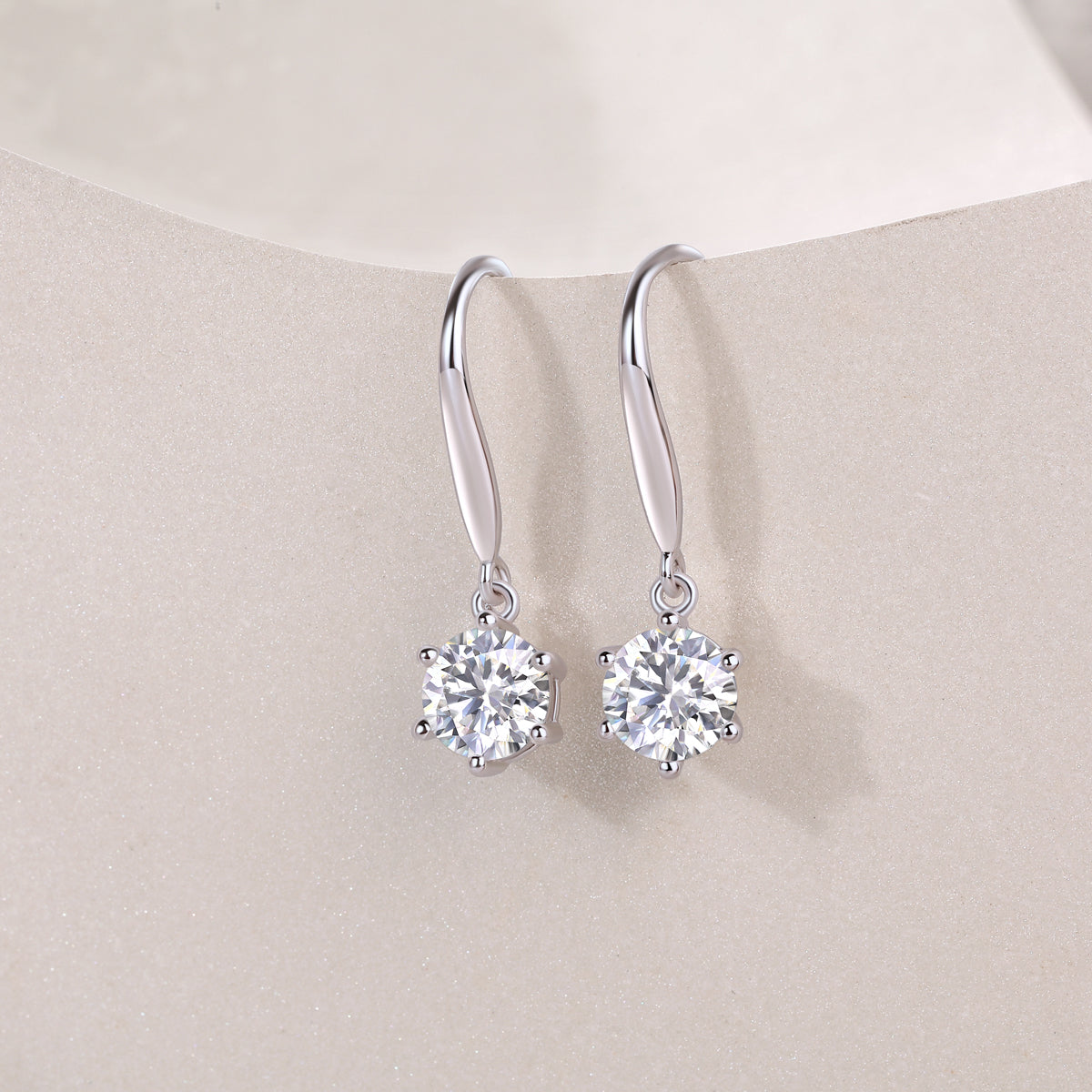 Jumping Wind - Earrings Set With 1-carat Top-quality Moissanite S925 Silver And Platinum-plated Stud Earrings, A Fashionable And Trendy Accessory That Can Be Tested With A Diamond Pen