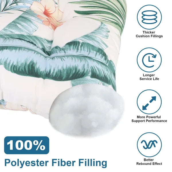 Waterproof Rocking Chair Cushion Upper And Lower Back And Seat Sets With Non-Slip Ties Oxford Cloth Surface Polyester Filling Comfortable For Indoor Home Office Car