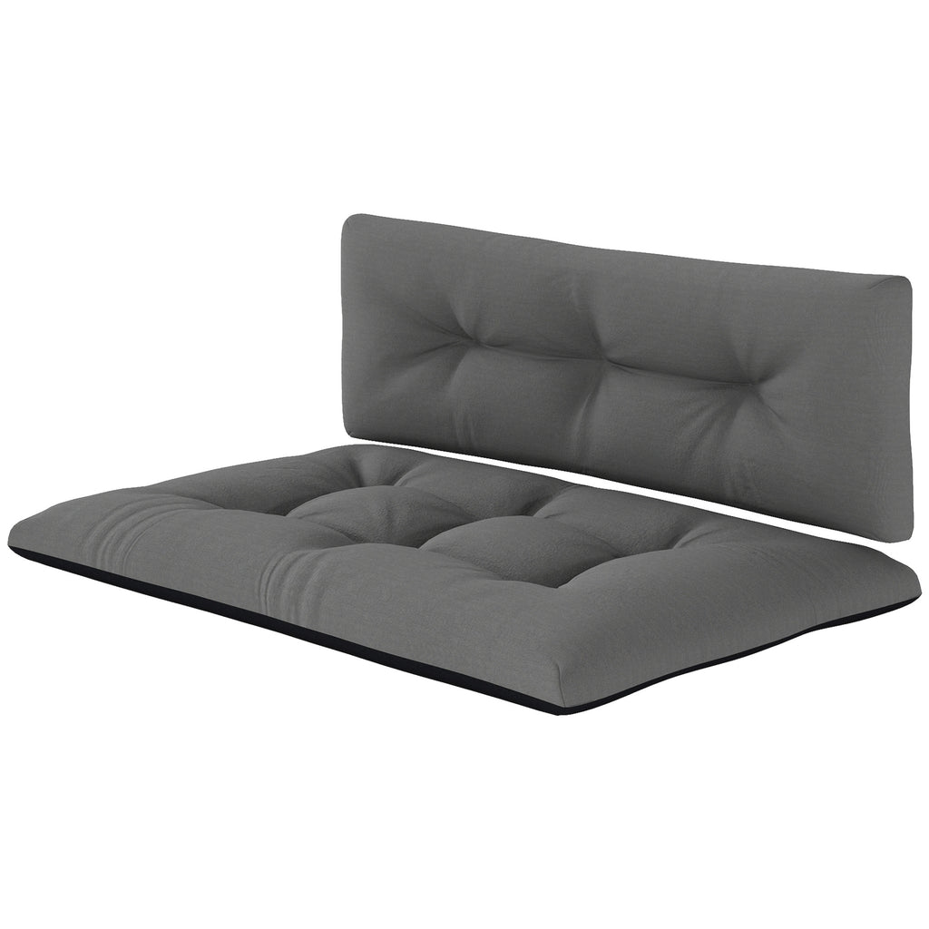 2 Seater Pallet Cushions Outdoor 3.9 Thick Replacement Cushions - Tufted Design For Garden, Patio, Black