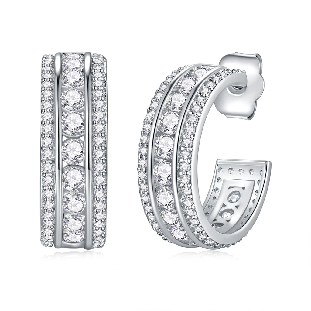 Flying All Over The Sky - Earrings Set With Top-quality Moissanite S925 Silver And Platinum-plated Stud Earrings Are Fashionable And Trendy Accessories That Can Be Tested With A Diamond Pen