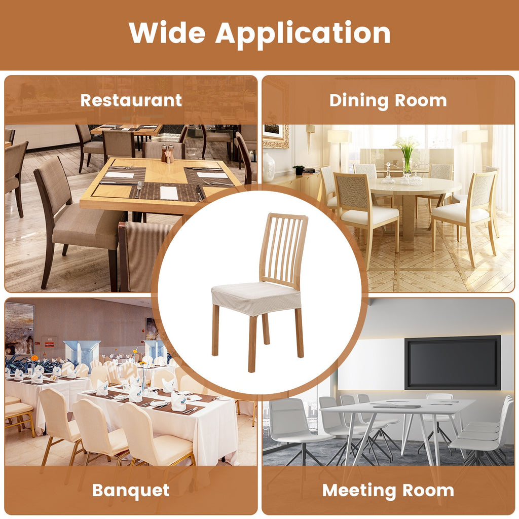 4Pack Waterproof Dining Chair Slipcovers Stretch Chair Seat Slipcovers Removable Washable Jacquard Seat Covers For Dining Room
