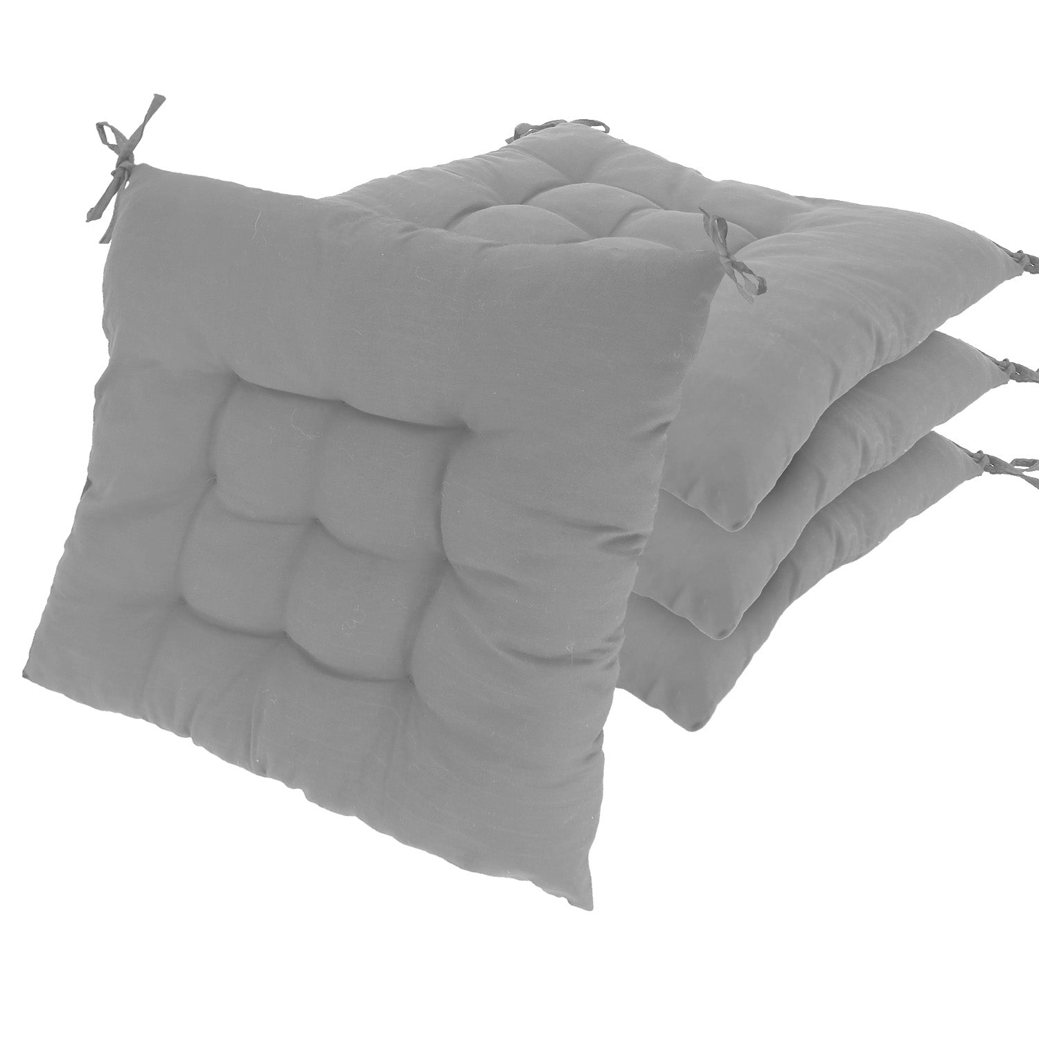 4Pcs Chair Cushion Pads Pillow 17.72x17.72x2.37in Soft Tie On Square Sitting Mats For Home Office Car Sitting Travel