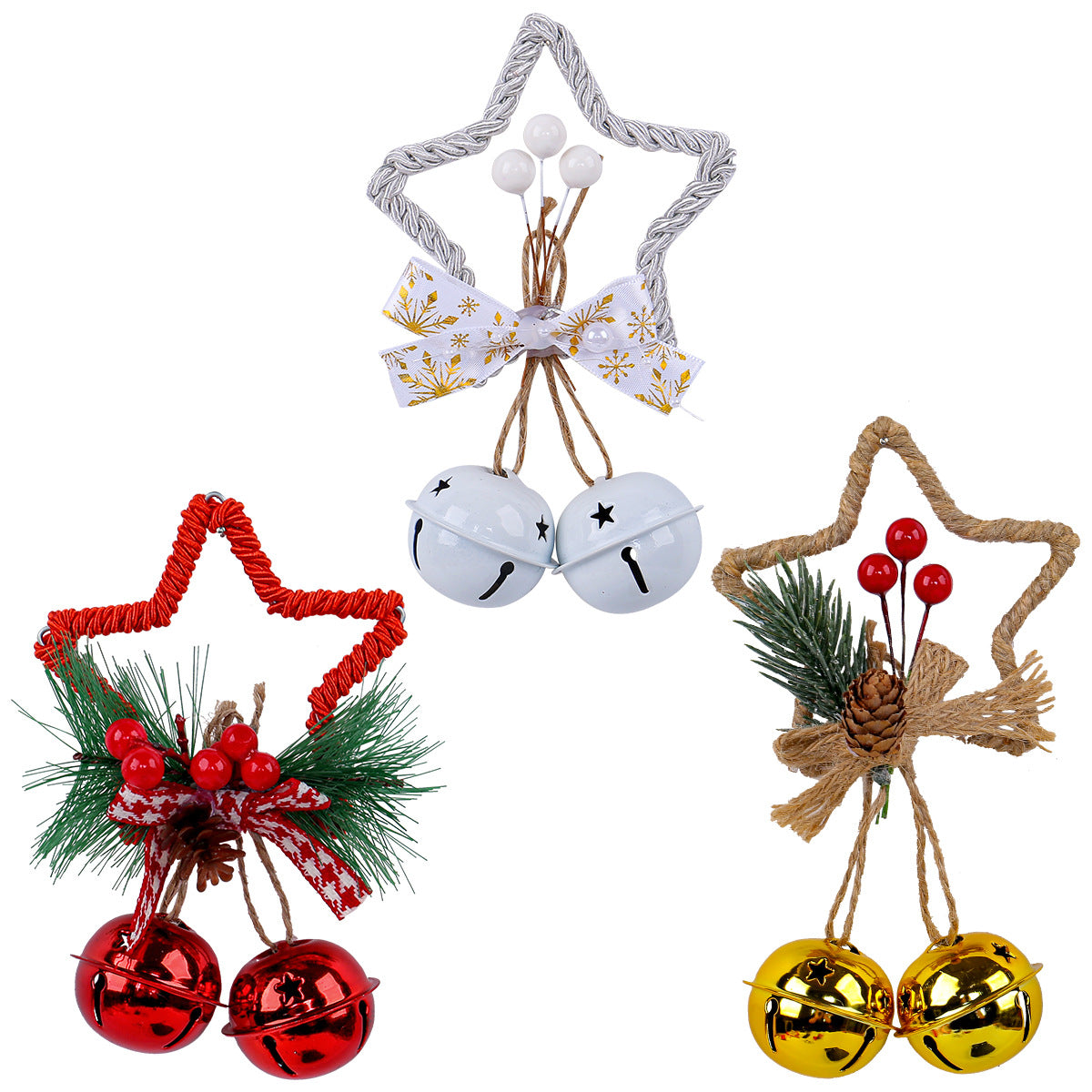 Christmas Five-pointed Star Bell Accessories Pendant