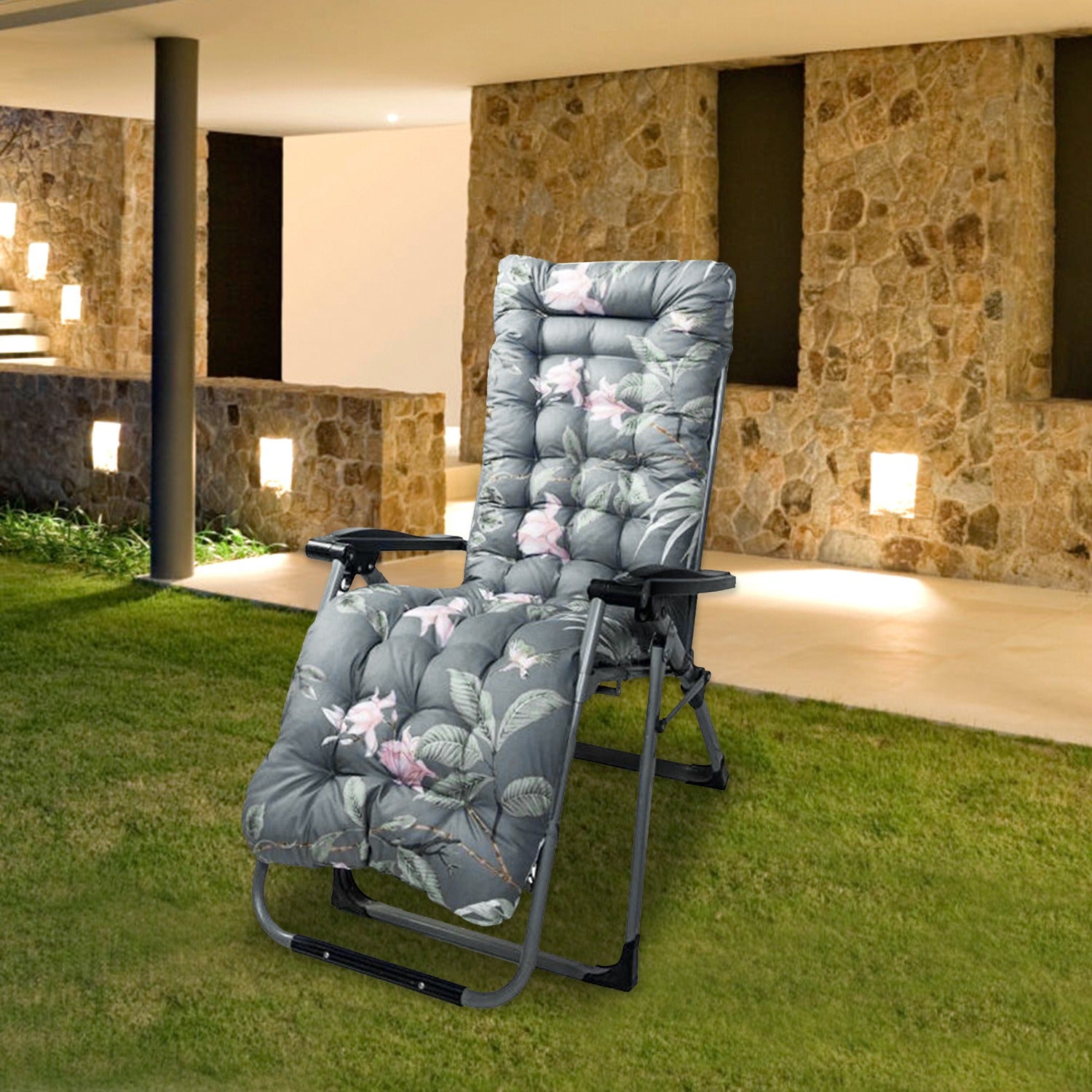 1Pc Chaise Lounger Cushion Recliner Rocking Chair Sofa Mat Deck Chair Cushion Chair Not Inlcuded  Standard Type