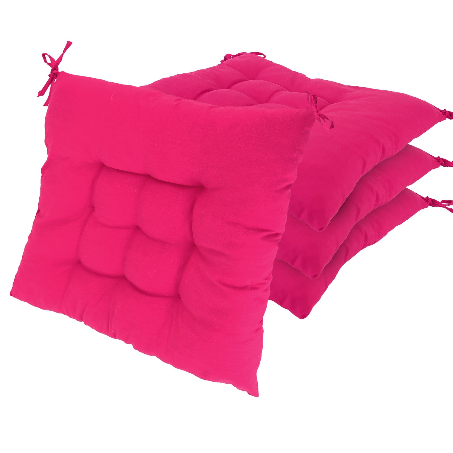 4Pcs Chair Cushion Pads Pillow 17.72x17.72x2.37in Soft Tie On Square Sitting Mats For Home Office Car Sitting Travel