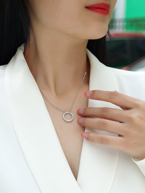 As You Wish - Set With Top-quality Moissanite Fashionable Light Luxury Jewelry, Silver Pendant Necklace S925, Silver-plated Platinum