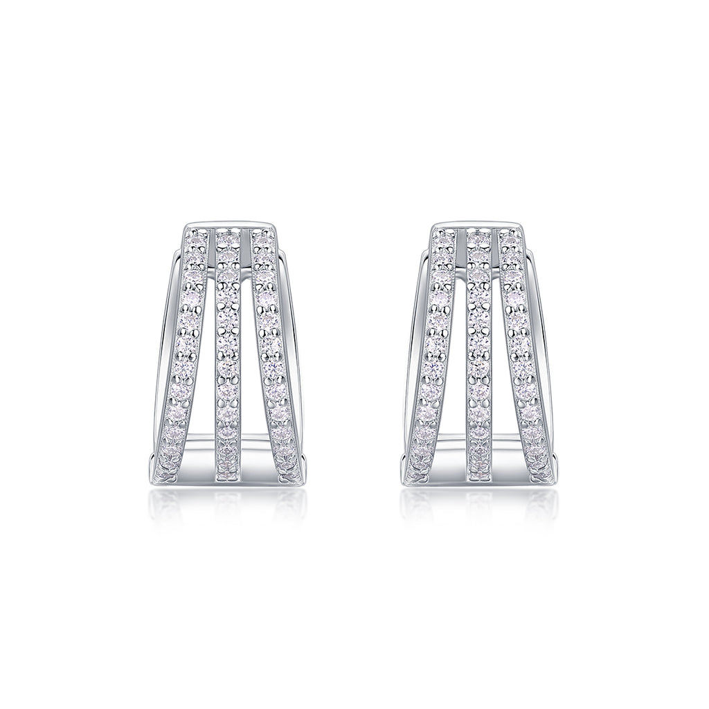 The Beautiful Scenery Of March - Earrings Set With Top-quality Moissanite S925 Silver And Platinum-plated Stud Earrings, A Fashionable And Trendy Accessory, Can Be Tested With A Diamond Pen