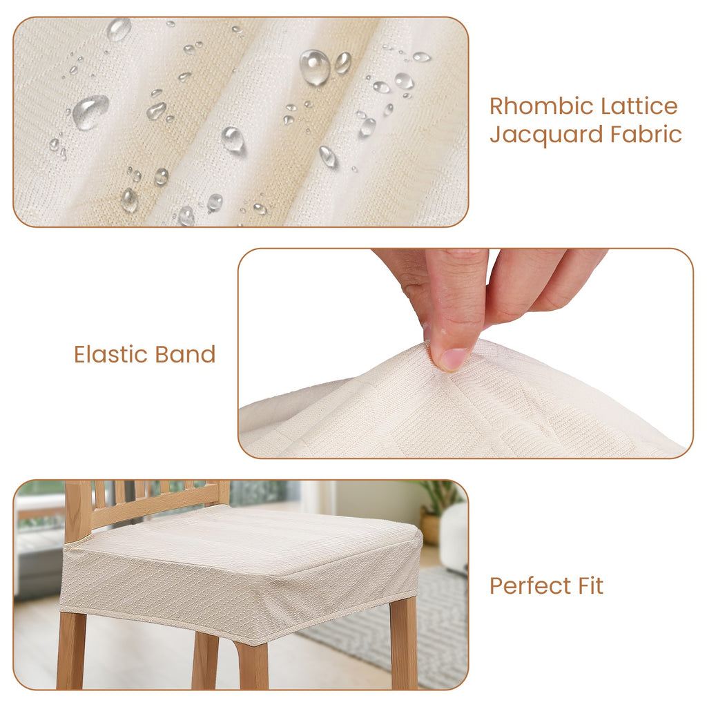 4Pack Waterproof Dining Chair Slipcovers Stretch Chair Seat Slipcovers Removable Washable Jacquard Seat Covers For Dining Room