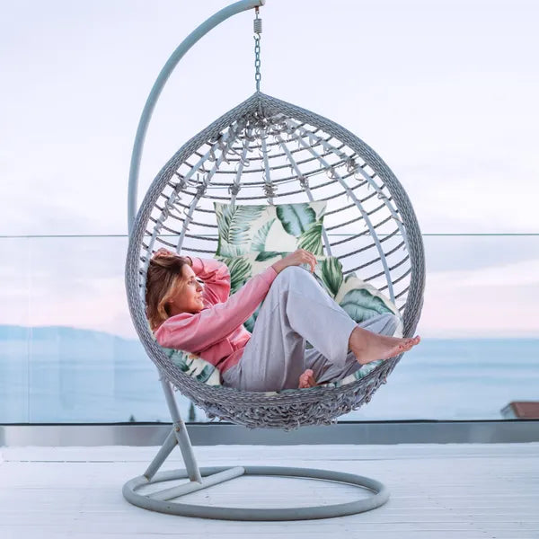 Egg Chair Cushion Hanging Basket Seat Cushion Thicken Soft Egg Swing Chair Pad Hanging Egg Chair Cushion With Headrest