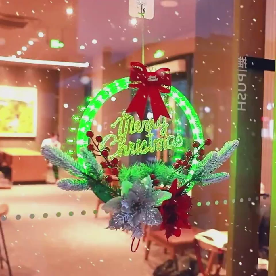 Christmas 30CM Luminous Garland Door Hanging Christmas Decorations