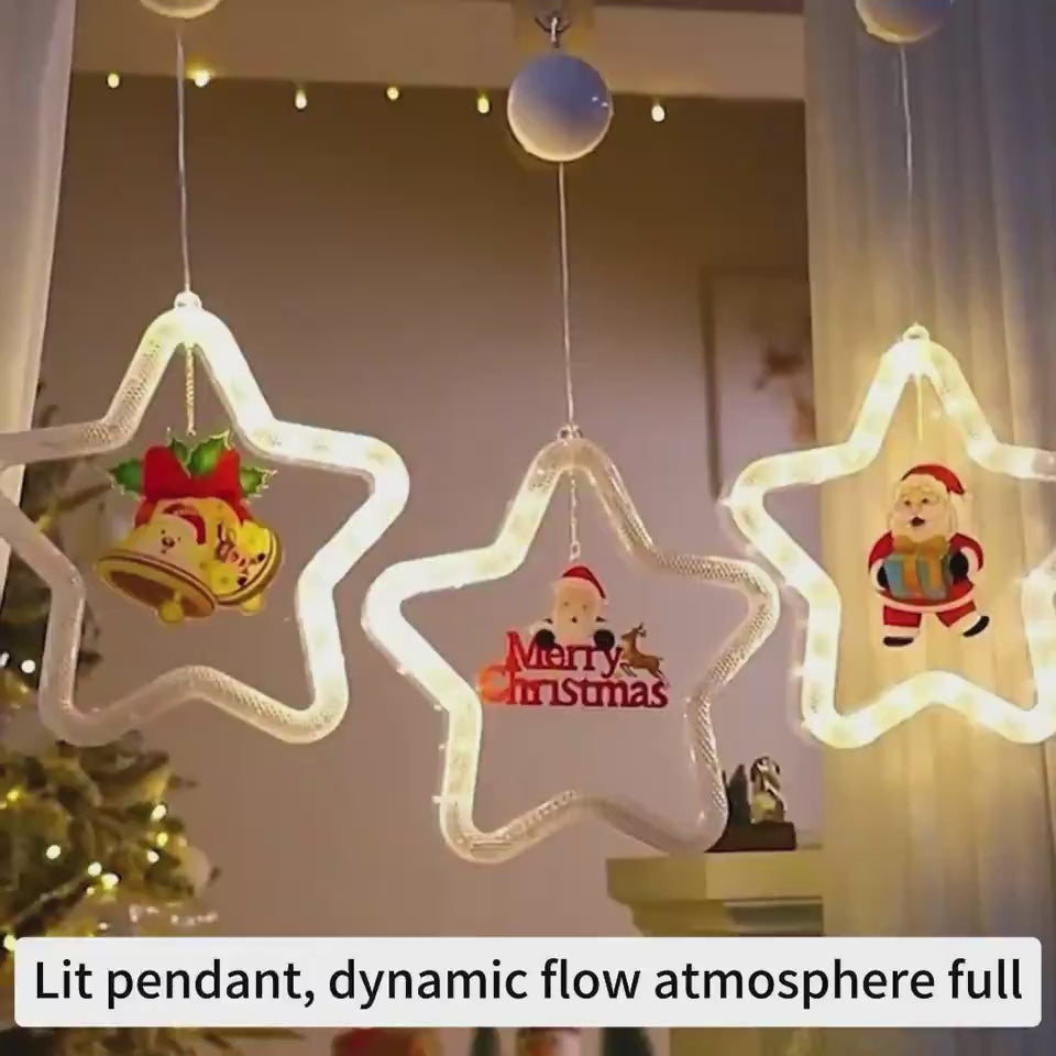Christmas Pendant Decoration Christmas Atmosphere Led Lights Led Christmas Star Light Decoration For Window Door For Holiday