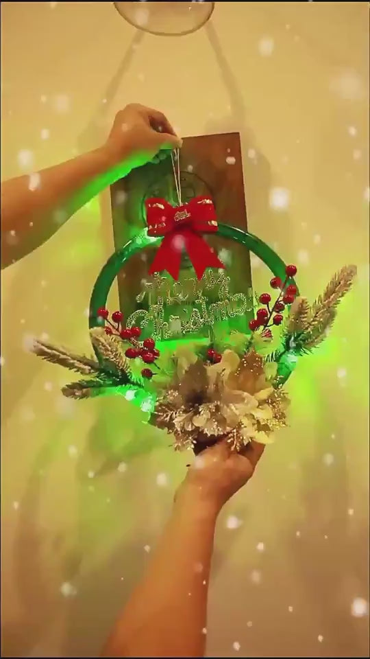 Christmas 30CM Luminous Garland Door Hanging Christmas Decorations